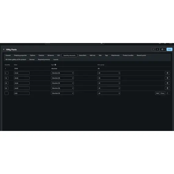 Cs-cart Extented Quantity Discount, 3 image