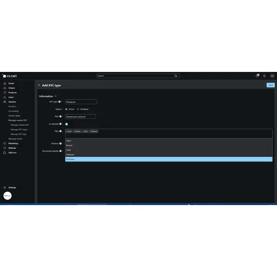 CS-Cart Advanced Seller KYC, 8 image